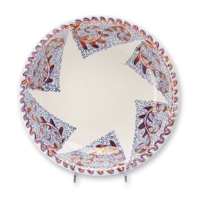 Wedgwood Creamware Serving Bowl with Hand-Painted Luster Decoration