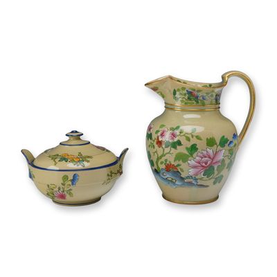 2pc Wedgwood Asian Decorated Jug and Sugar Pot
