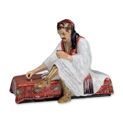 Reginald "Reg" Johnson Studio Pottery Figurine, Albanian Dice Player
