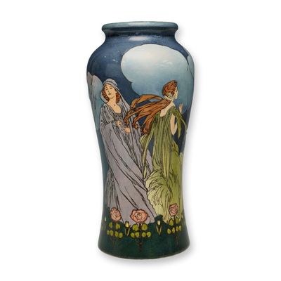 Doulton Lambeth by Margaret E. Thompson Art Nouveau Faience Vase
