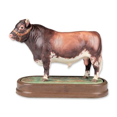 Royal Worcester by Doris Lindner Bone China Figurine with Base, Dairy Shorthorn Bull