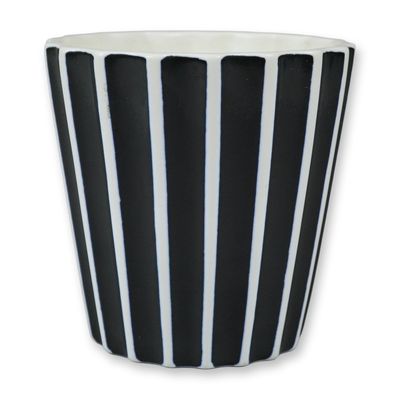 Wedgwood Norman Wilson Black and White Striped Ceramic Cup