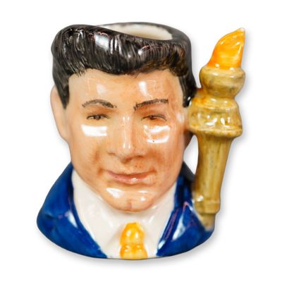 Royal Doulton Prototype Colorway Tiny Character Jug, John F. Kennedy