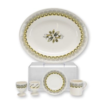 5pc Wedgwood Persephone Pattern Earthenware Tableware designed by Eric Ravilious