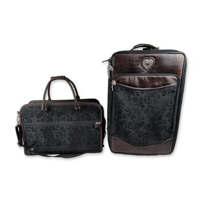 Brighton Two-Piece Scroll Pattern Luggage Set