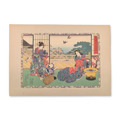 Utagawa Kunisada (Toyokuni III) (Japanese, 1786-1865) Woodcut on Paper from Tale of Genji