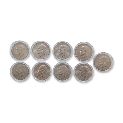 9pc US 1776-1976 D Bicentennial Eisenhower Dollars
