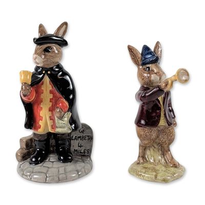 2pc Royal Doulton Bunnykins Ceramic Figurines