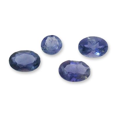 Set of Four Loose Faceted Iolite Gemstones