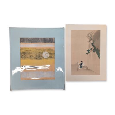 2pc Ogata Korin and Jessie Keiko Saiki Japanese Woodblock Prints