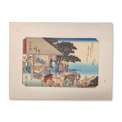 After Utagawa Hiroshige (Japanese, 1797-1858), Woodcut on Paper, Ishiyakushi