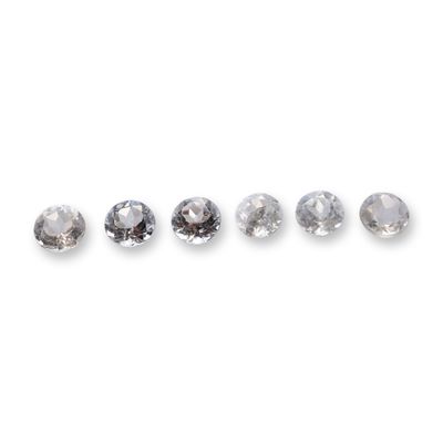 Group of Round Faceted Colorless Aquamarine Gemstones
