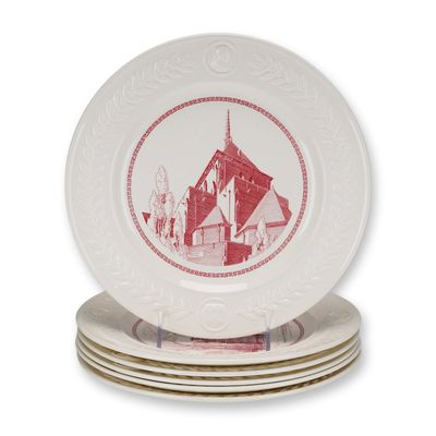 6pc Wedgwood University of Pennsylvania Commemorative Queensware Plates