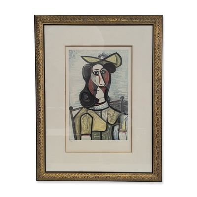 After Pablo Picasso (Spanish, 1881-1973), Estate Edition Lithograph on Paper, Femme au Chapeau Jaune