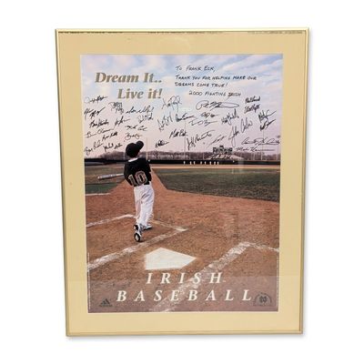 2000 Notre Dame Signed Baseball Poster