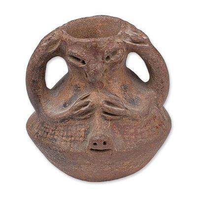 Pre-Columbian Terracotta Skeletal Effigy Vessel