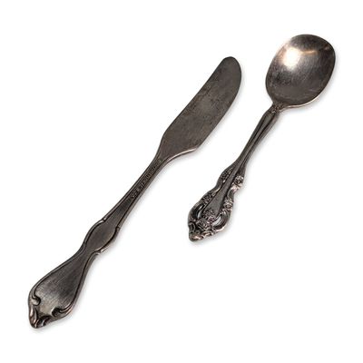 Two Oneida and International Silver-Plated Flatware Pieces