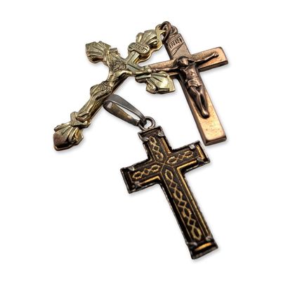 3pc Mixed Metal Devotional Pendants