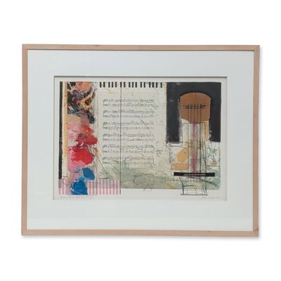 Ron Pokrasso (American, b. 1951), Assemblage & Collage on Paper, Tunes and Tones, Signed