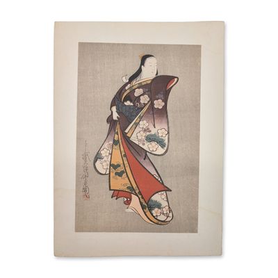 After Kaigetsudo Takushin, Japanese Woodblock Print of a Beauty