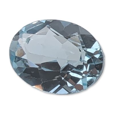Faceted Light Blue Oval Topaz Gemstone