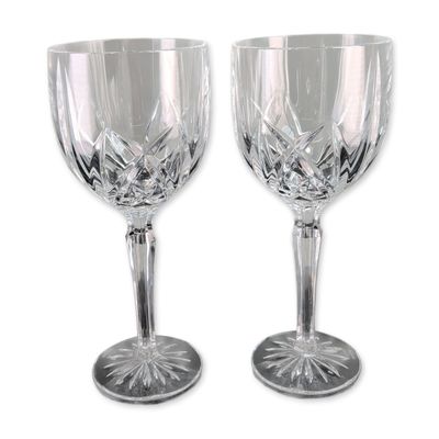 2pc Waterford Brookside Crystal Goblets