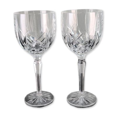 Pair of Marquis by Waterford Brookside Crystal Water Goblets
