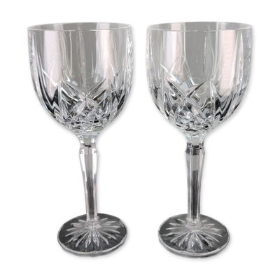 Pair of Marquis by Waterford Brookside Crystal Water Goblets