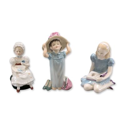 3pc Royal Doulton Figurines, Alice, Kathy, Make Believe
