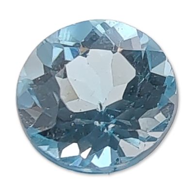Round Faceted Light Blue Topaz Gemstone