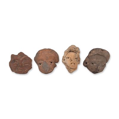 4pc Pre-Columbian Terracotta Figure Heads