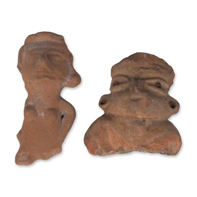 2pc Pre-Columbian Terracotta Statue Fragments