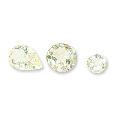 Three Loose Yellow and Near-Colorless Citrine