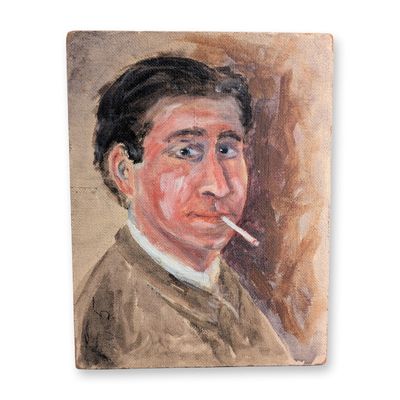Double-Sided Oil on Board, Portrait and Landscape, Signed