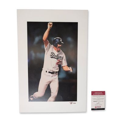 Joshua Barton Signed Kirk Gibson Dodgers World Series Photograph