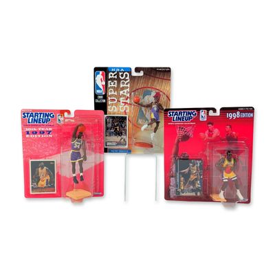 3pc Los Angeles Lakers Kenner Starting Lineup and Super Stars NBA Action Figure Collection