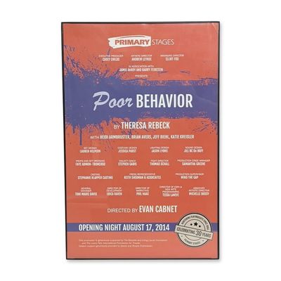 Primary Stages Poor Behavior Opening Night Poster
