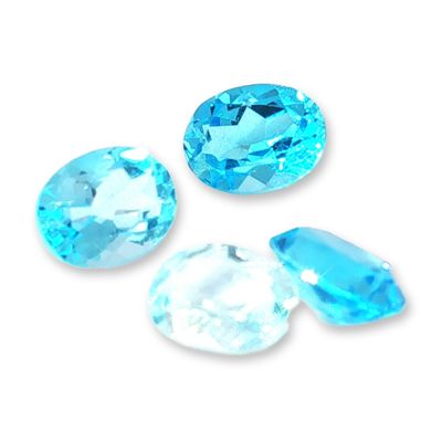 4pc Oval Blue Topaz Gemstones