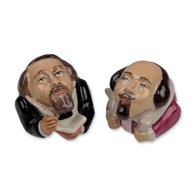 Pair of Kevin Francis Ceramic Literary Face Pots