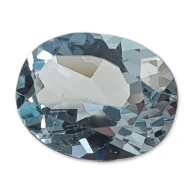 Oval Faceted Light Blue Sapphire Gemstone