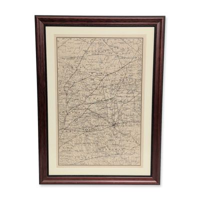 Central Ohio Reproduction Atlas Map Framed