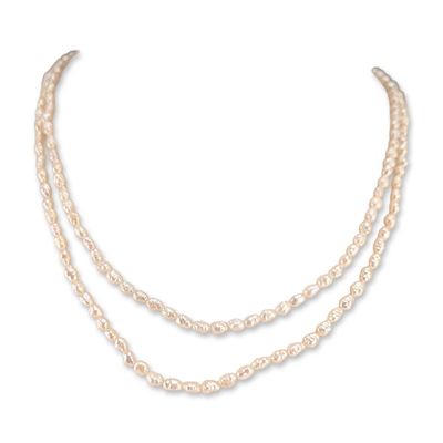 14K Yellow Gold Double Strand Baroque Pearl Necklace