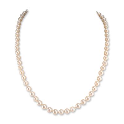 14K White Gold Cultured Pearl Necklace