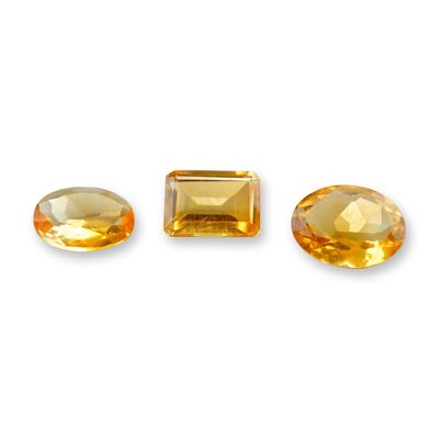 3pc Oval and Rectangular Citrine Gemstones