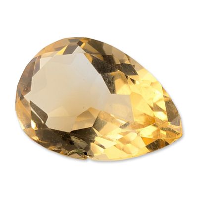 Pear Faceted Yellow Citrine Gemstone