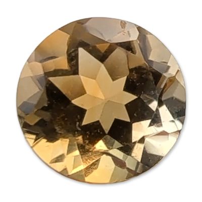 Round Star-Faceted Citrine Gemstone