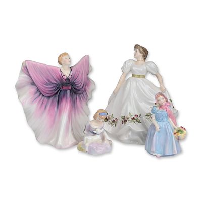 4pc Royal Doulton Porcelain Figurines, Isadora, Teresa, Mary Had a Little Lamb, and Wendy
