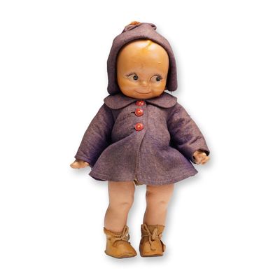 Kewpie Composition Doll in Blue Jacket
