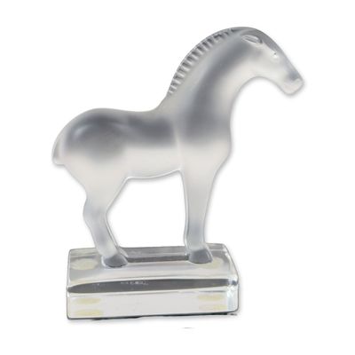 Lalique Frosted Glass Cheval Tang Horse