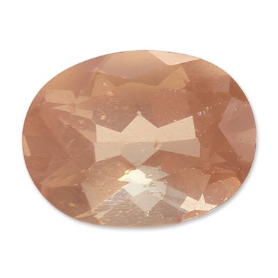 Loose Oval Cut Peach Colored Faceted Stone